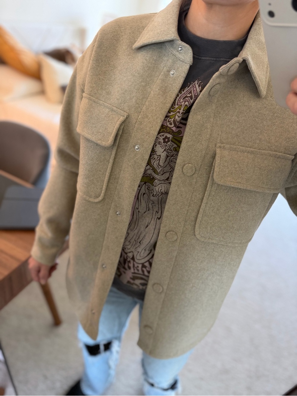 Calia Beige Shacket Jacket - Picture 7 of 7